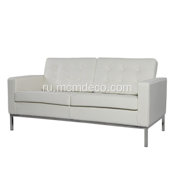 Флоренция Кнолла белая Натуральная кожа 2 сиденья диван
